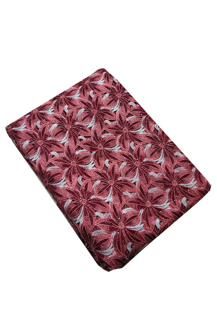 Lace Fabric | Guipure Lace | Corded Lace - Burgundy