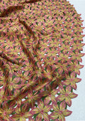 Lace Fabric | Guipure Lace | Corded Lace - Yellow Pink Green