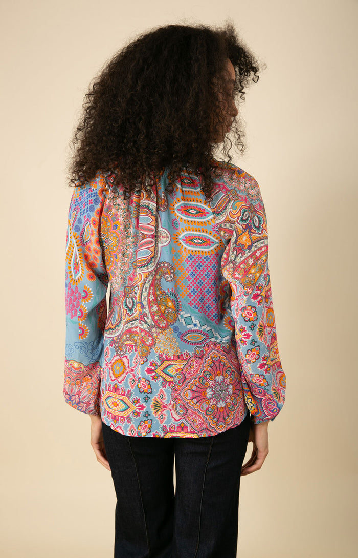 Laura Silk Top, color_blue