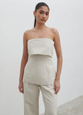 Candy Is 5'6" & Wears Size UK 8|Layton Bandeau Waistcoat - Natural