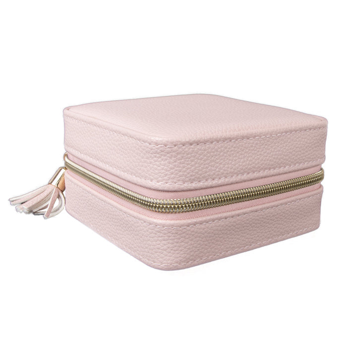 Leah Travel Jewelry Case | Pale Pink