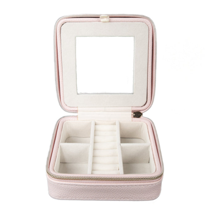 Leah Travel Jewelry Case | Pale Pink