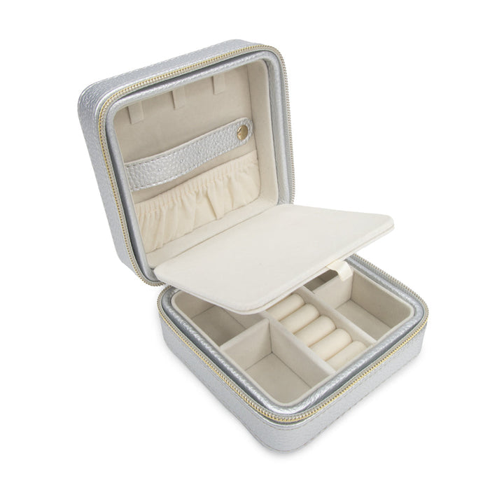 Brouk & Co Leah Travel Jewelry Case | Silver