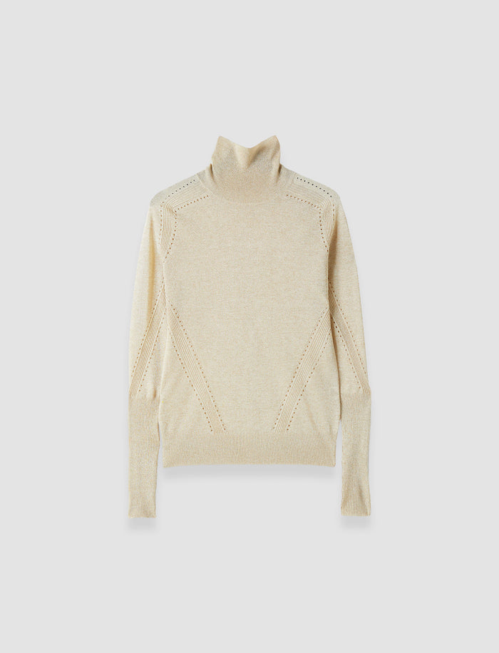 Gold Leblanc Lurex Knit Jumper - Joseph