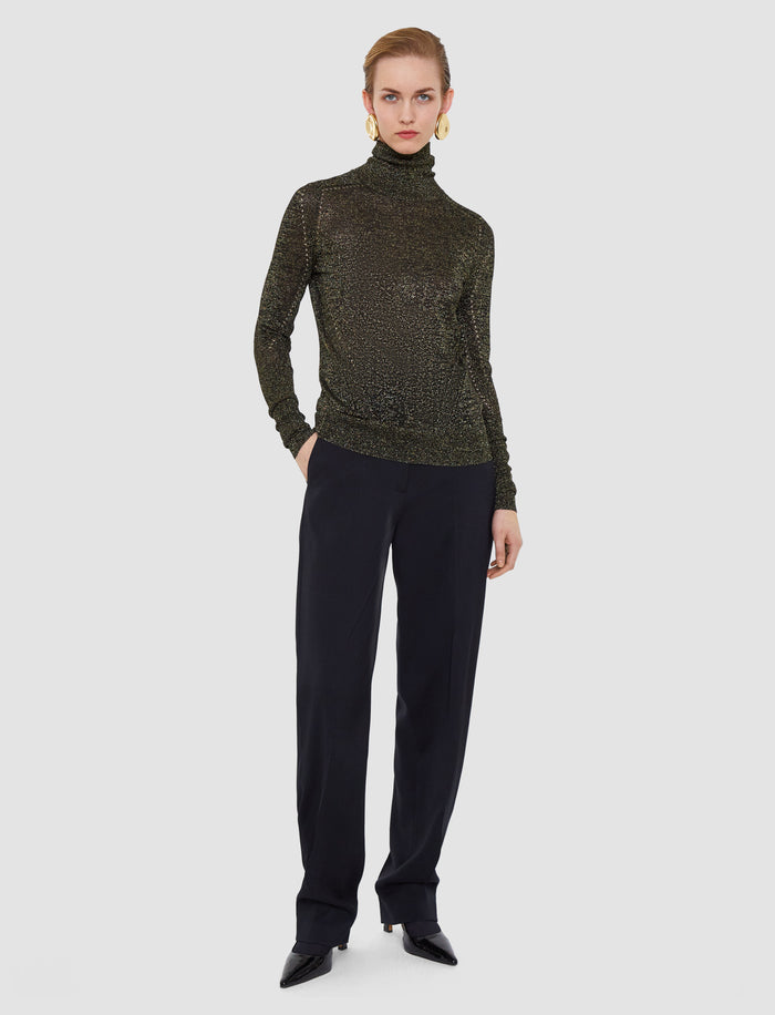 Black Leblanc Lurex Knit Jumper - Joseph