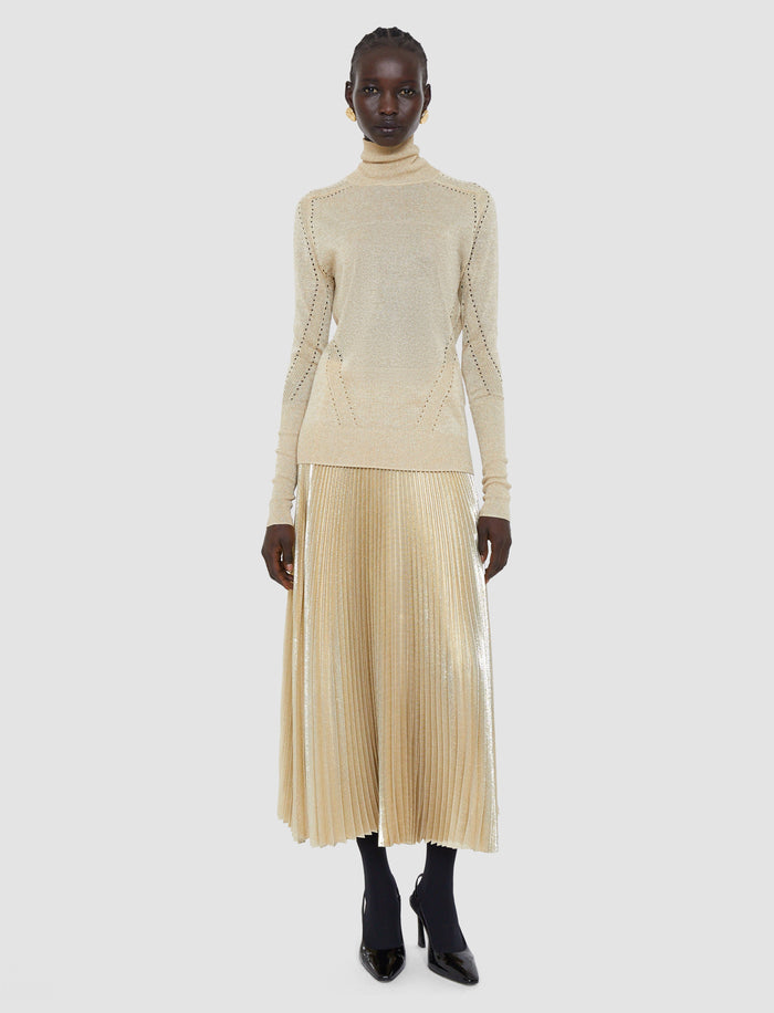 Gold Leblanc Lurex Knit Jumper - Joseph