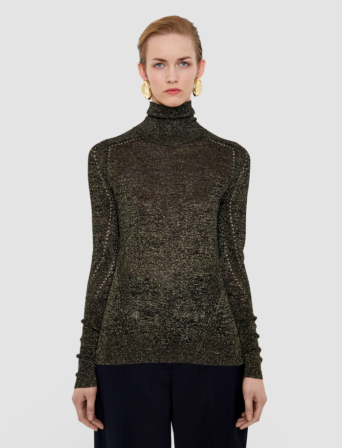 Black Leblanc Lurex Knit Jumper - Joseph