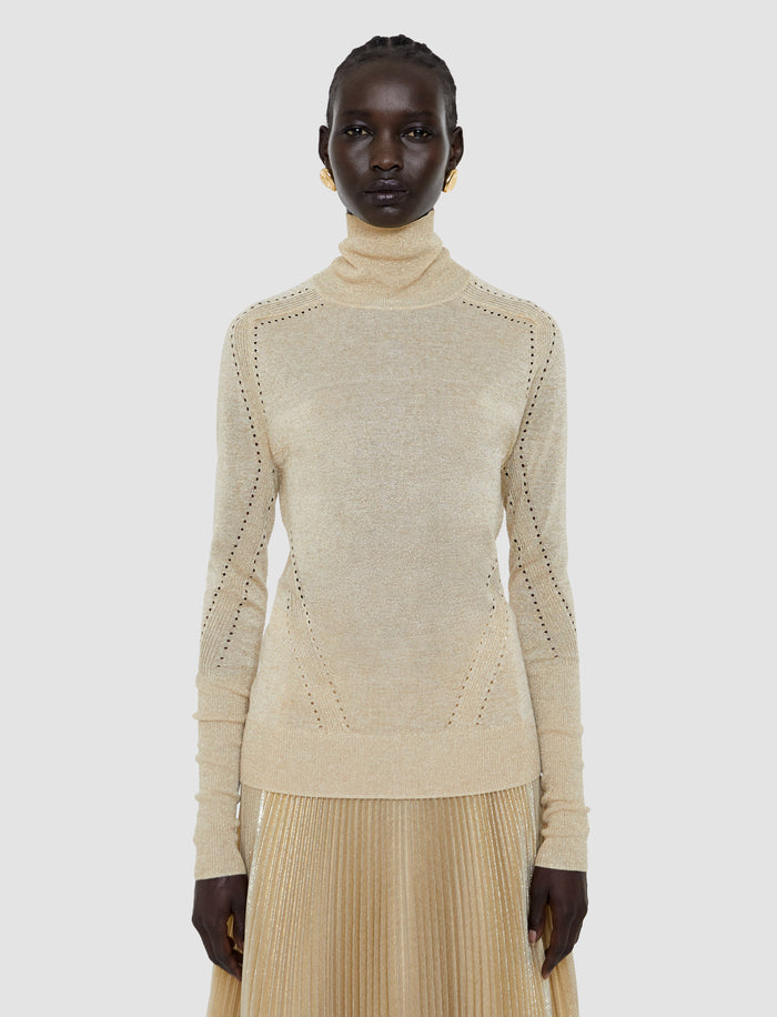 Gold Leblanc Lurex Knit Jumper - Joseph