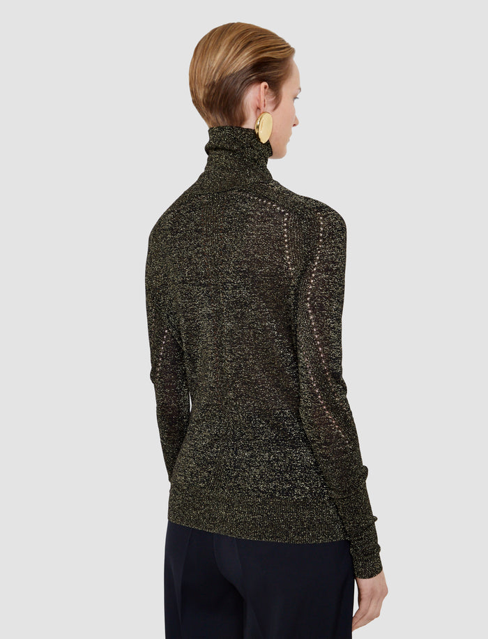 Black Leblanc Lurex Knit Jumper - Joseph
