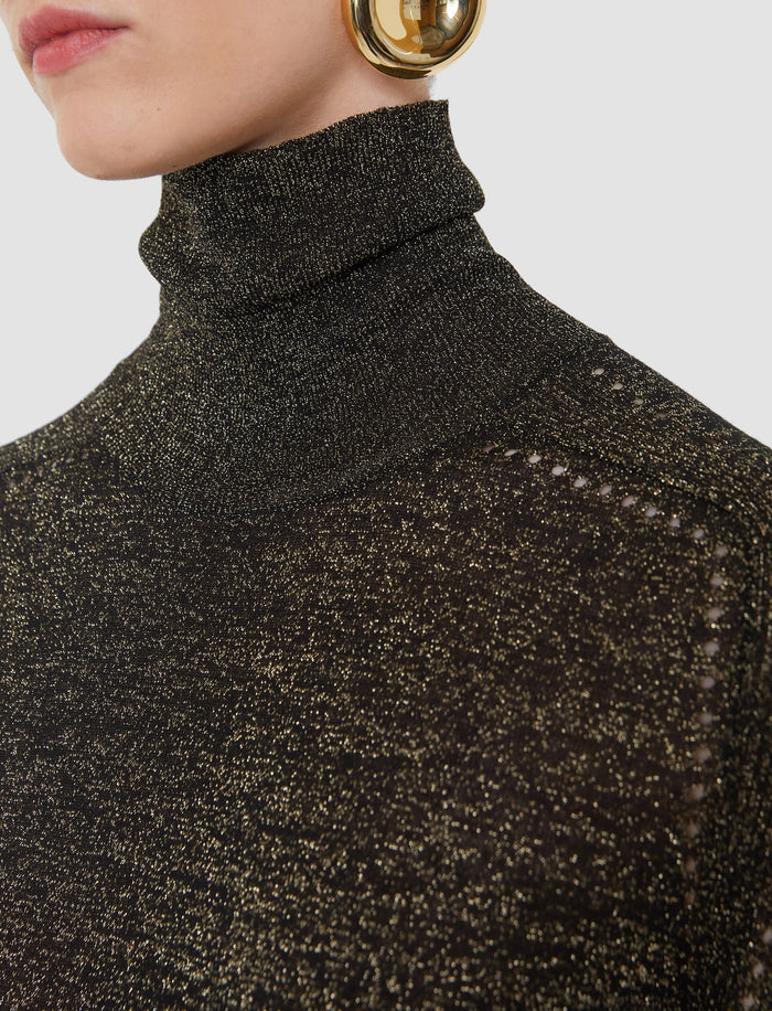 Black Leblanc Lurex Knit Jumper - Joseph