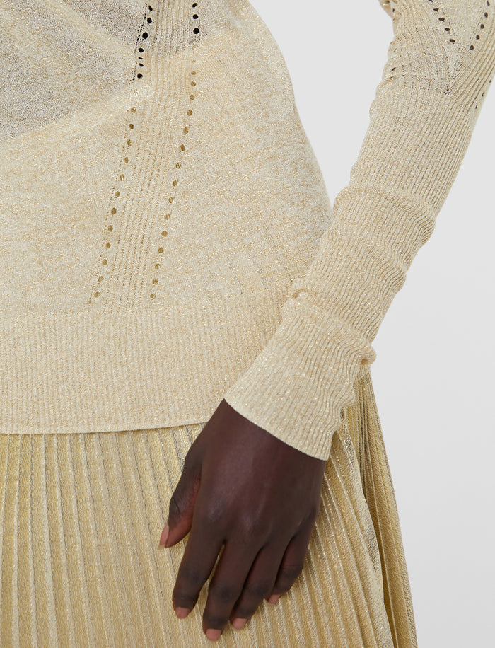 Gold Leblanc Lurex Knit Jumper - Joseph