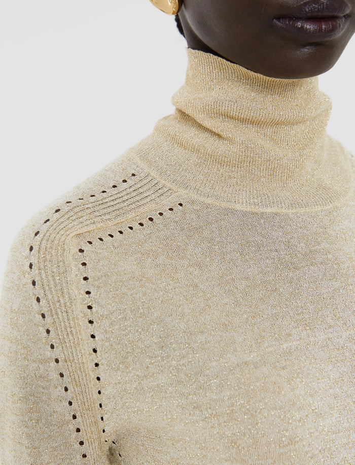 Gold Leblanc Lurex Knit Jumper - Joseph