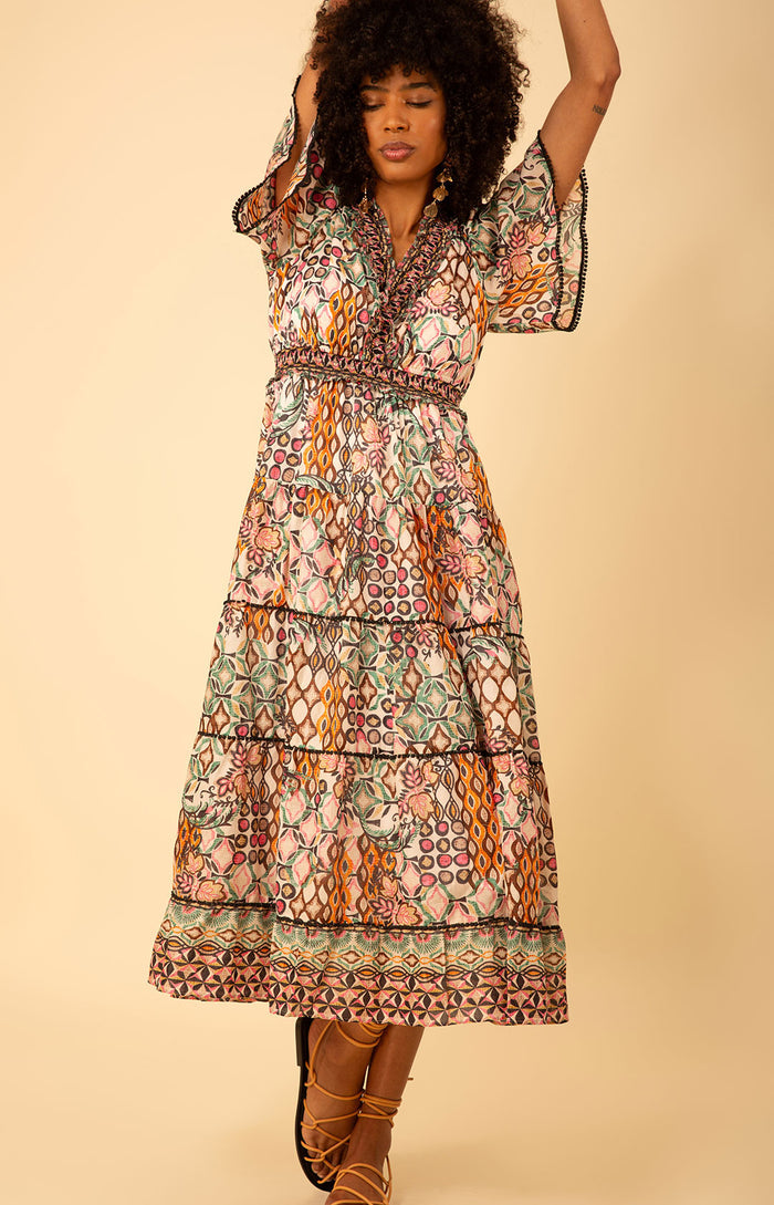 Leia Voile Dress, color_beige