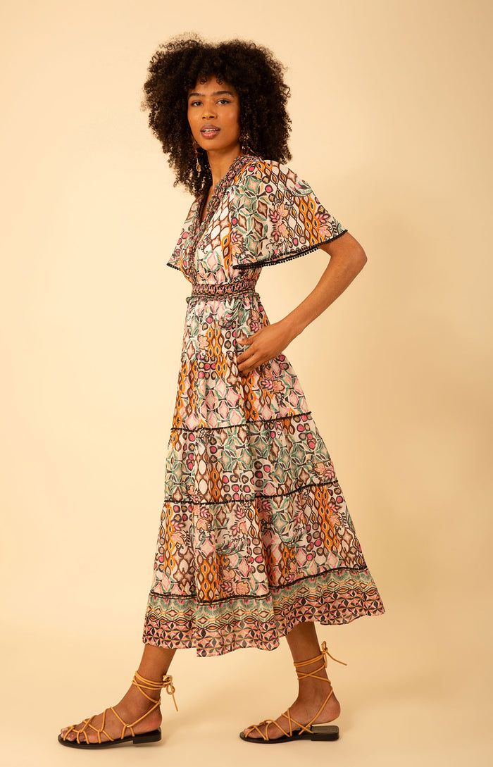 Leia Voile Dress, color_beige