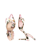 LENOX PINK FLORAL SATIN 3 INCH SLINGBACK HEEL