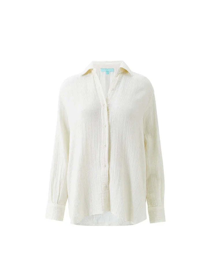 Shirts Melissa Odabash Leona Classic Buttoned Shirt Ivory Apoella
