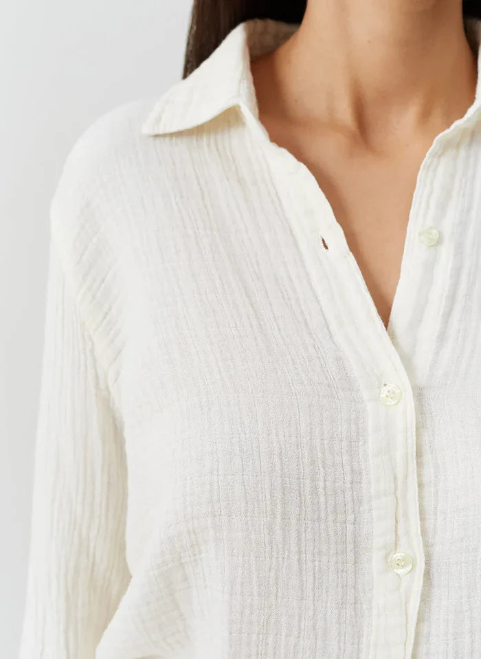 Shirts Melissa Odabash Leona Classic Buttoned Shirt Ivory Apoella