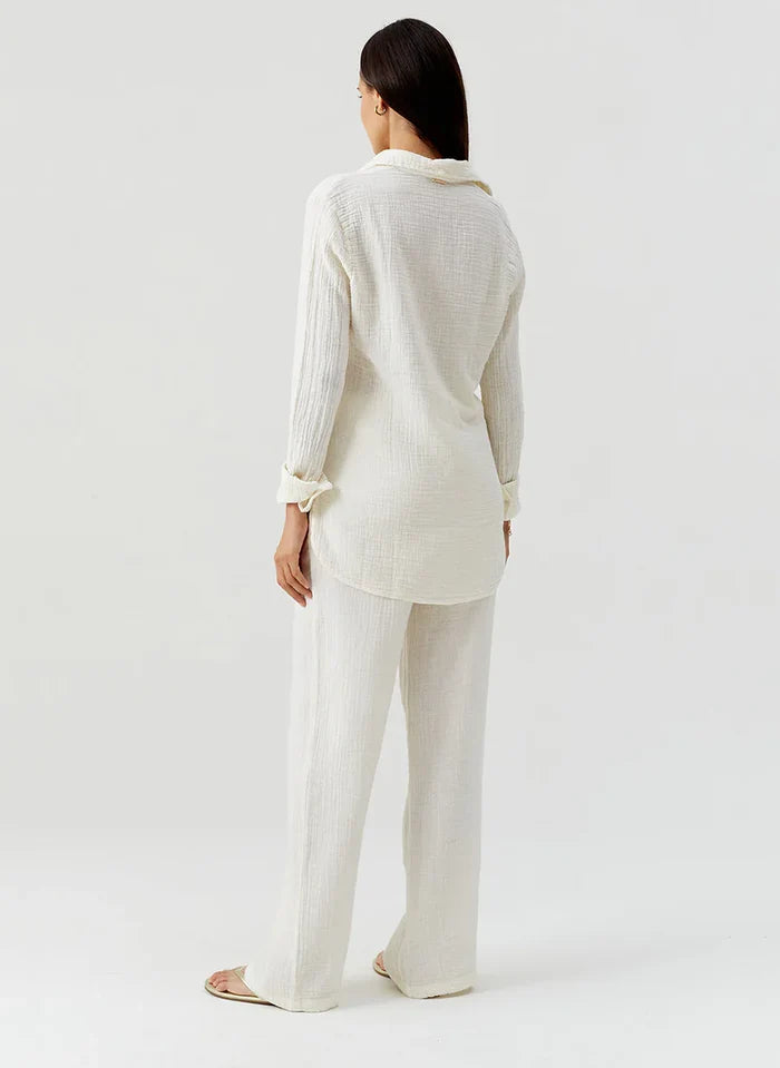 Shirts Melissa Odabash Leona Classic Buttoned Shirt Ivory Apoella
