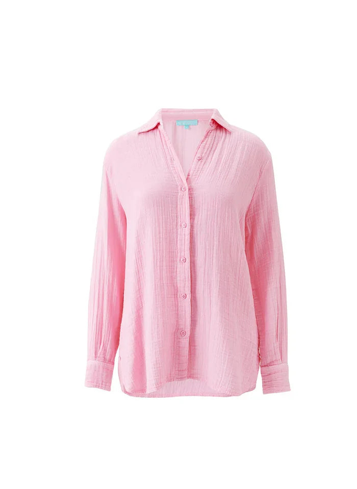 Shirts Melissa Odabash Leona Classic Buttoned Shirt Rose Apoella