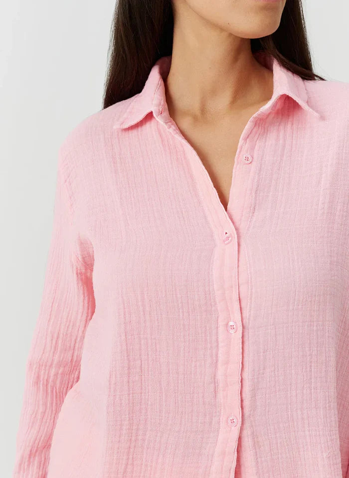 Shirts Melissa Odabash Leona Classic Buttoned Shirt Rose Apoella