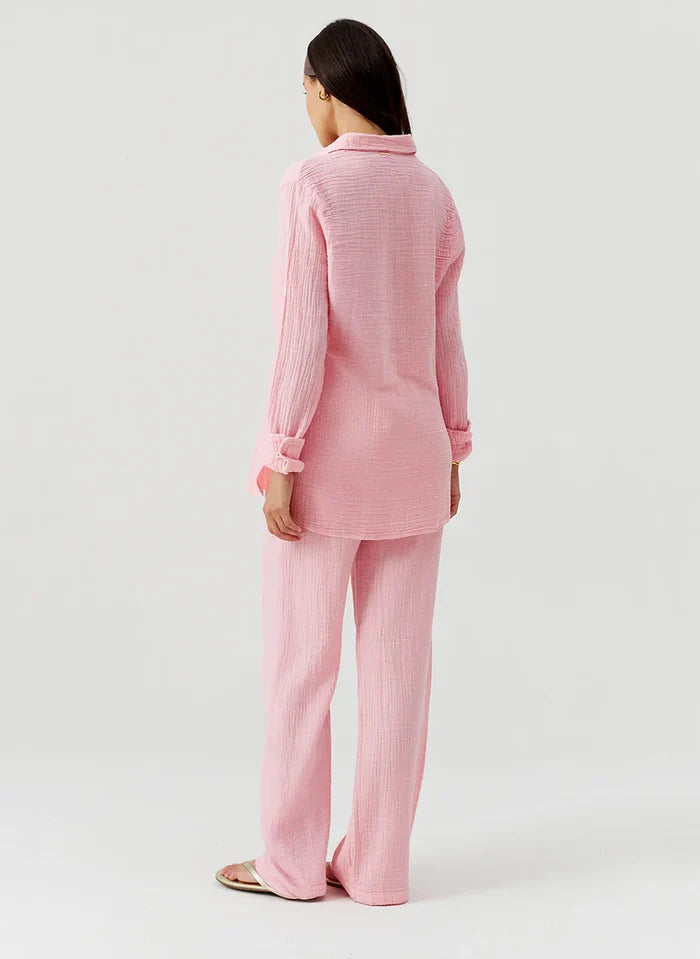 Shirts Melissa Odabash Leona Classic Buttoned Shirt Rose Apoella