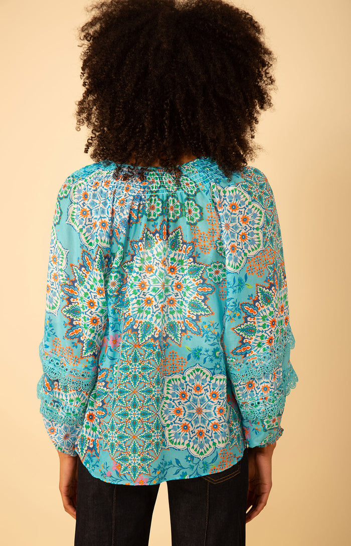 Lilith Voile Top, color_turquoise