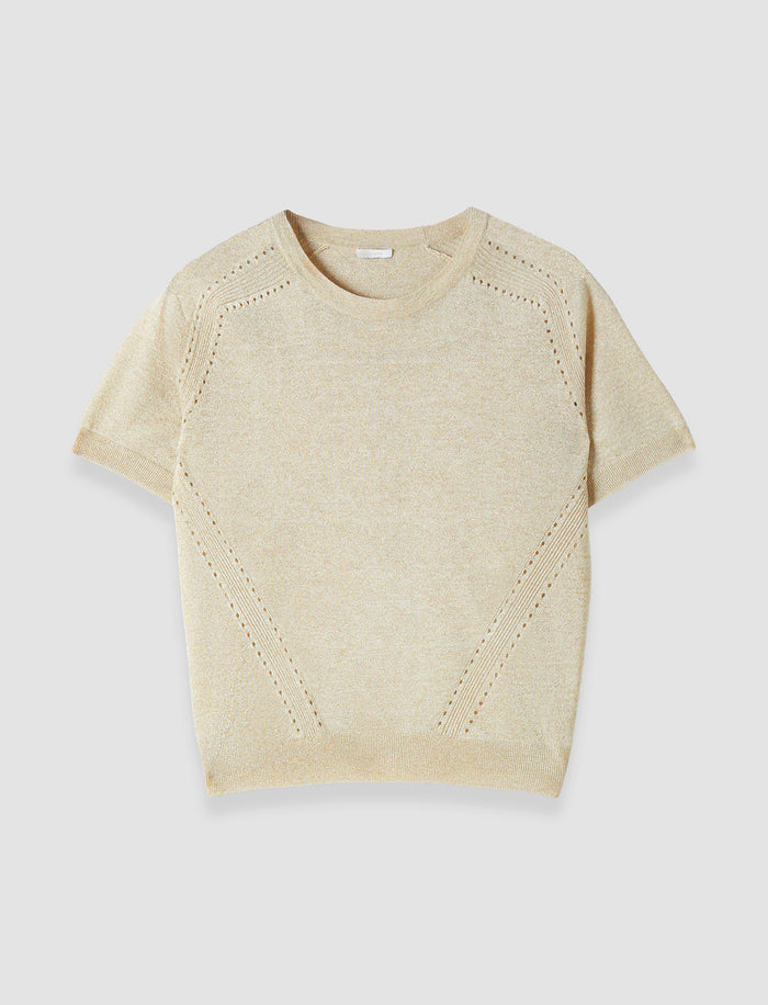 Gold Lille Lurex Knit Top - Joseph
