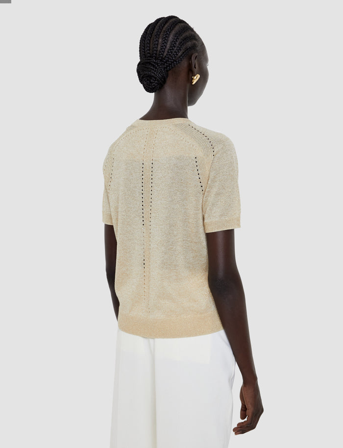 Gold Lille Lurex Knit Top - Joseph