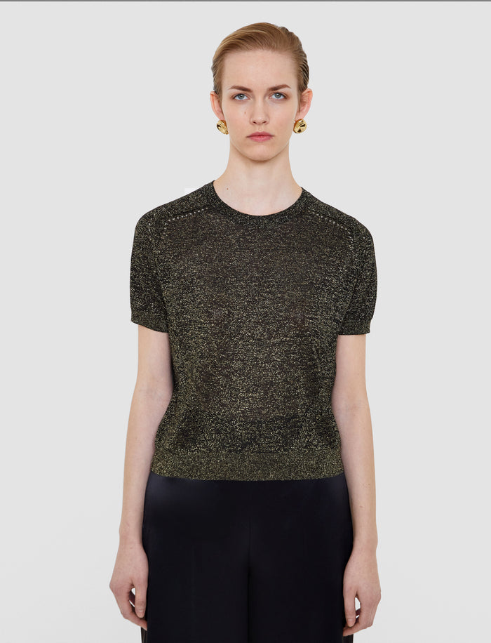 Black Lille Lurex Knit Top - Joseph