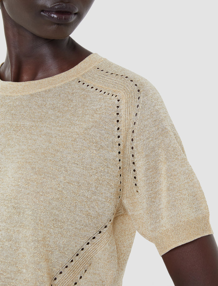 Gold Lille Lurex Knit Top - Joseph