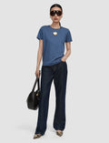 Blue Livia Mercerised Cotton Top - Joseph