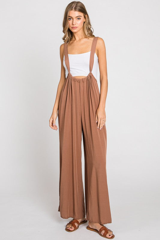 Liza Suspender Jumpsuit  - Brown image 2