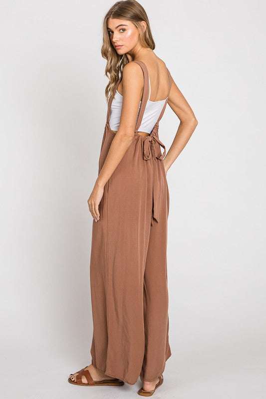 Liza Suspender Jumpsuit  - Brown image 5