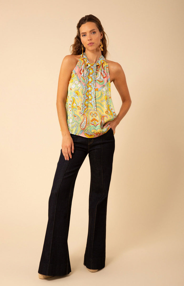 London Necktie Top, color_green