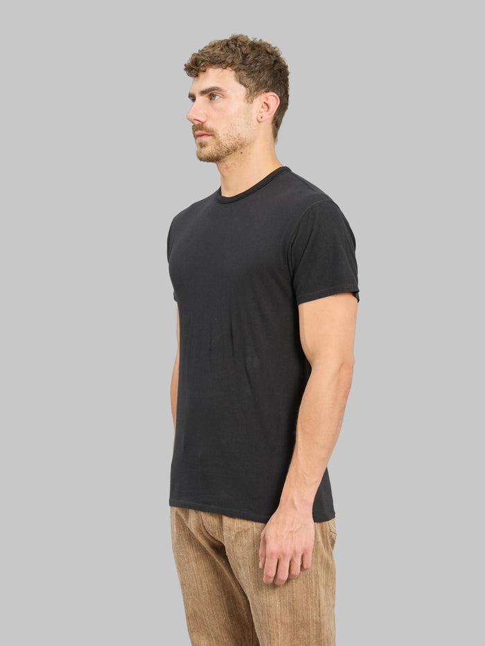 Loop & Weft Supima Cotton Classic Double Binder Crewneck T-Shirt Royal Black