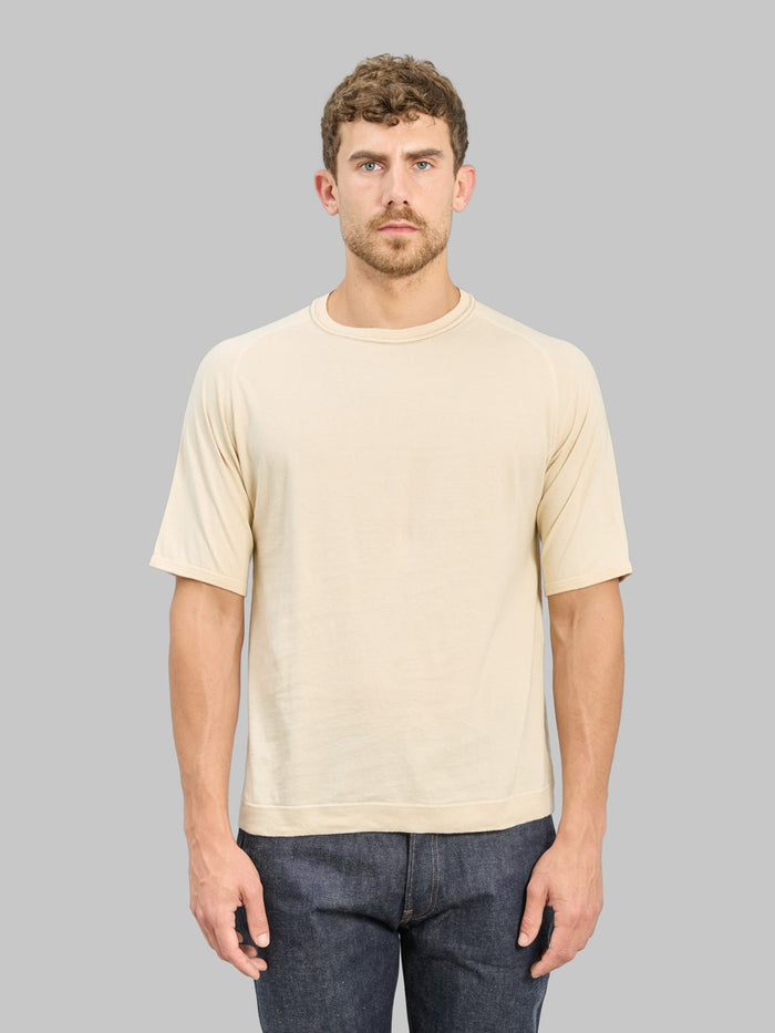 Loop & Weft Supima Cotton Freedom Sleeve Crewneck T-Shirt Old Ivory