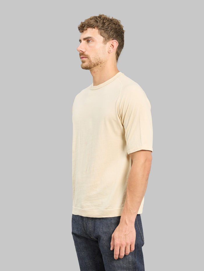 Loop & Weft Supima Cotton Freedom Sleeve Crewneck T-Shirt Old Ivory