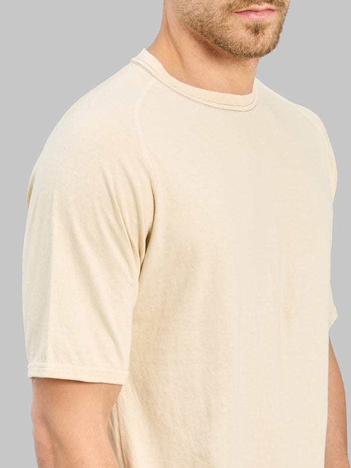 Loop & Weft Supima Cotton Freedom Sleeve Crewneck T-Shirt Old Ivory