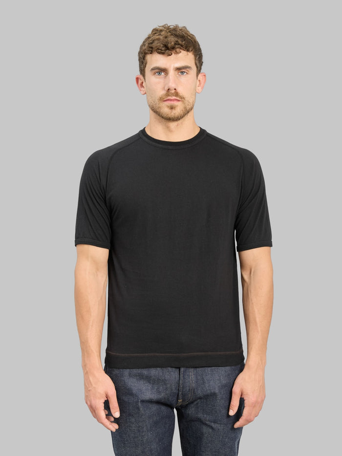 Loop & Weft Supima Cotton Freedom Sleeve Crewneck T-Shirt Royal Black