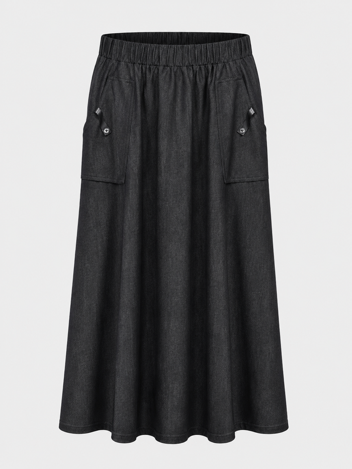 LR 52615 Leather Tab Pocket Skirt SS26