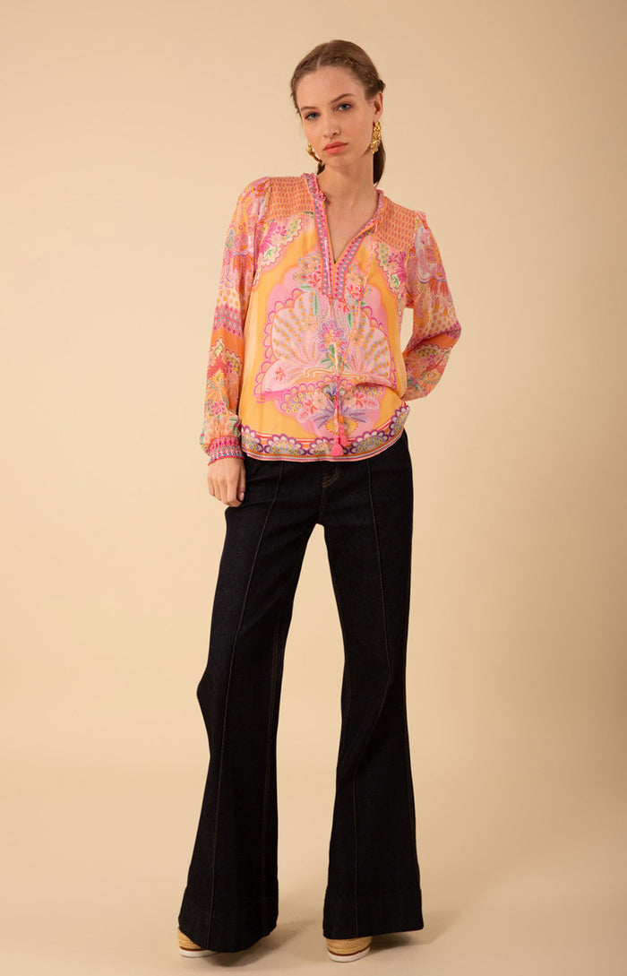 Lucia Chiffon Top, color_orange