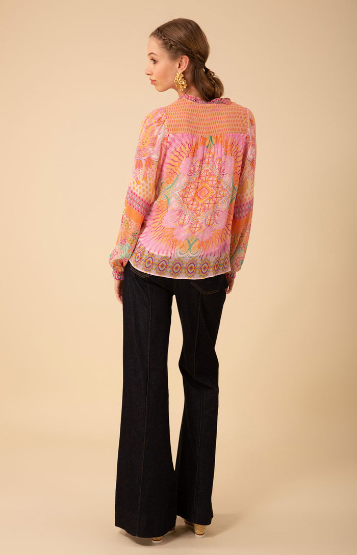 Lucia Chiffon Top, color_orange