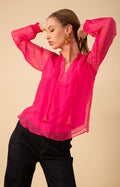 Lucia Solid Chiffon Top, color_fuchsia