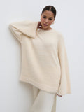 Elissa Is 5'8.5" & Wears Size UK S|Lula Fluffy Knit Jumper - Cream
