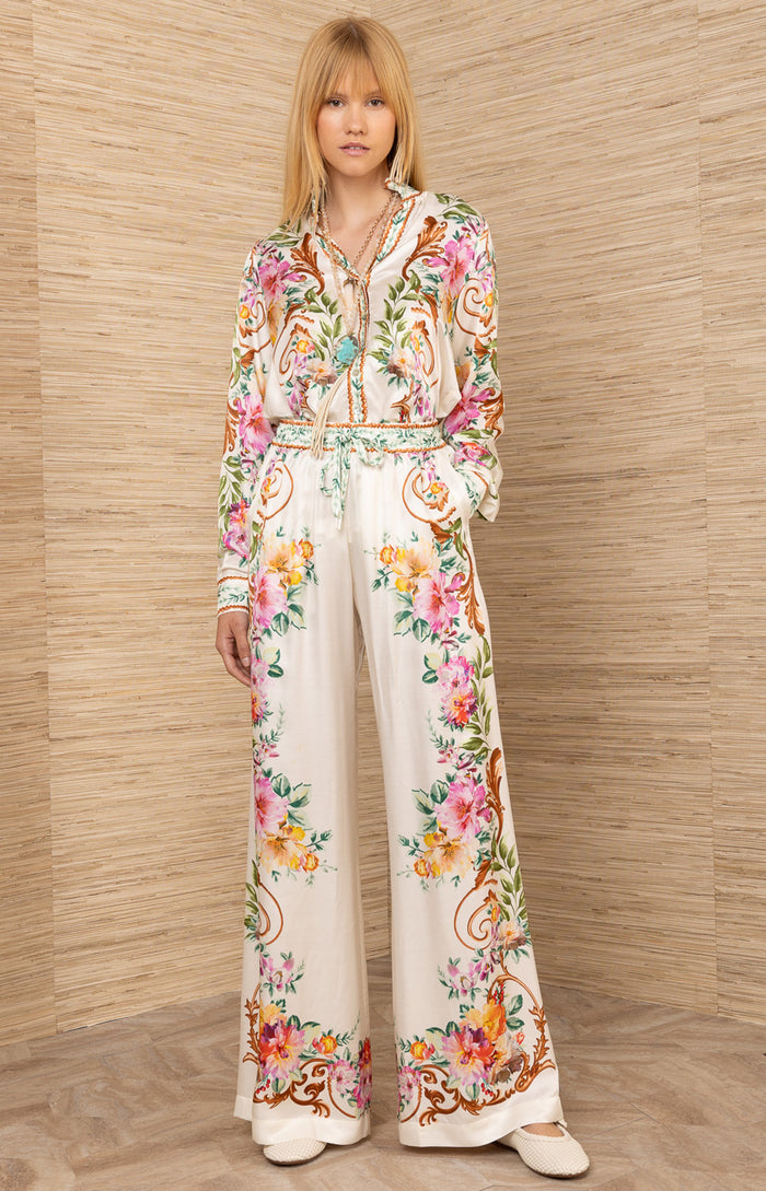 Lyanna Charmeuse Pant, color-Ivory