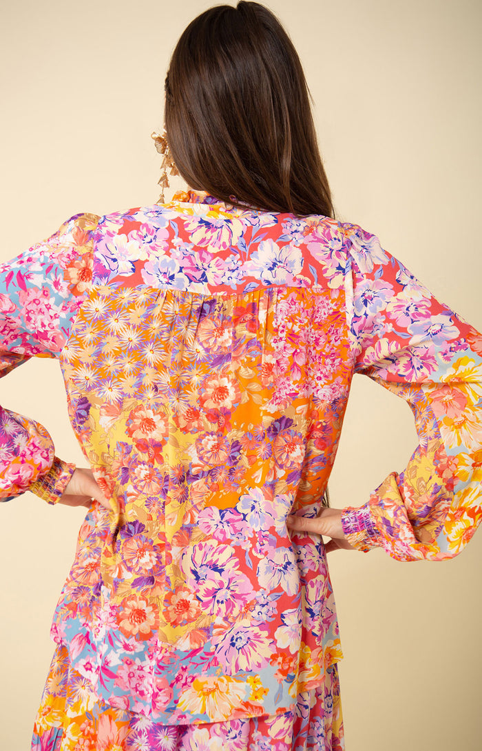 Lydia Button Down Top, color_coral