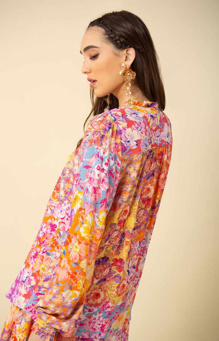 Lydia Button Down Top, color_coral