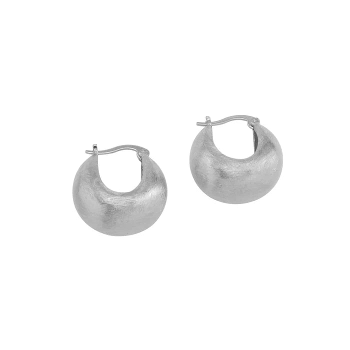 Magda Huggies Small Hoop | Rhodium
