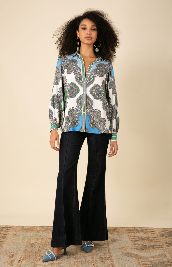 Makayla Twill Top, color_blue