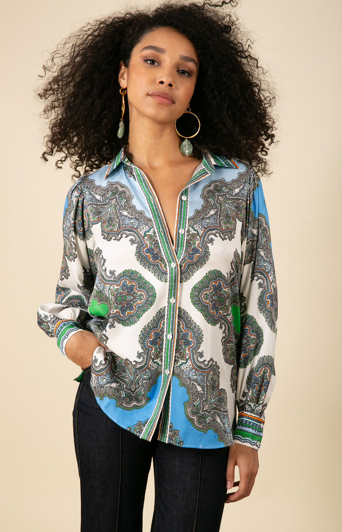 Makayla Twill Top, color_blue